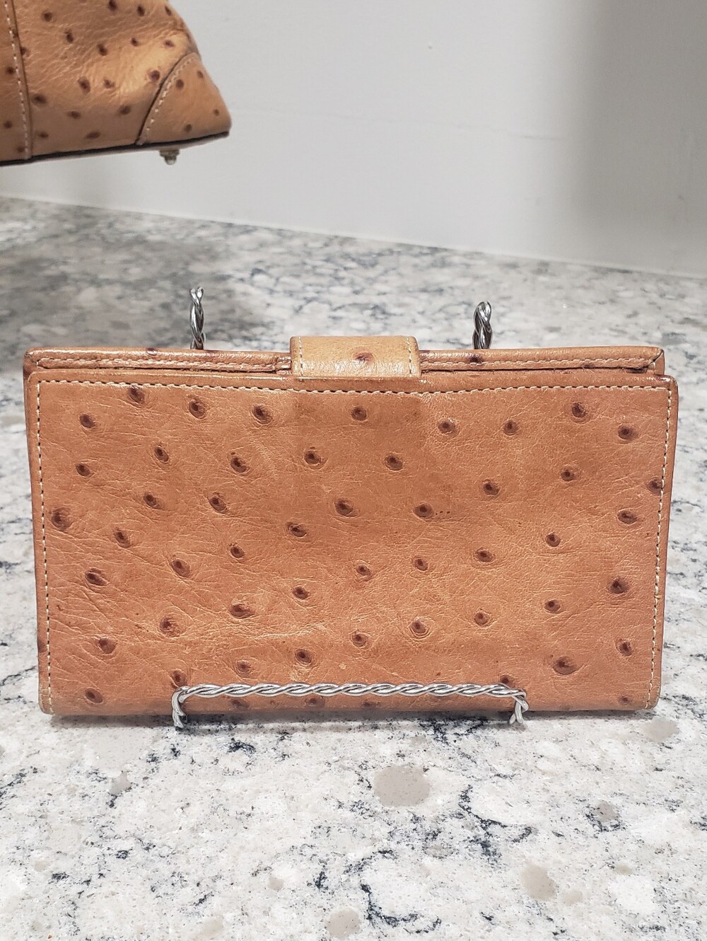 DOONEY & BOURKE Ostrich Embossed Leather Shoulder Satchel Set In Peanut - Picture 7 of 16